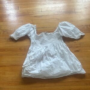 Hill House 100% Cotton Puff Sleeve Mini Dress